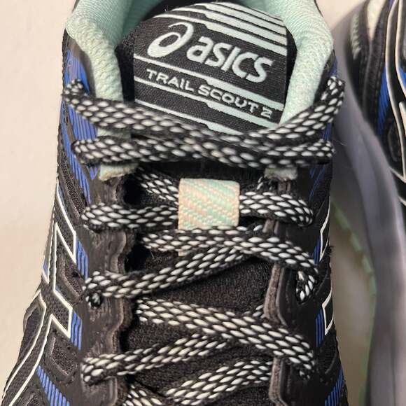 ASICS Womens Size 6 Running Shoes Black Soothing Sea Mint Trail Scout 2 - Picture 4 of 9
